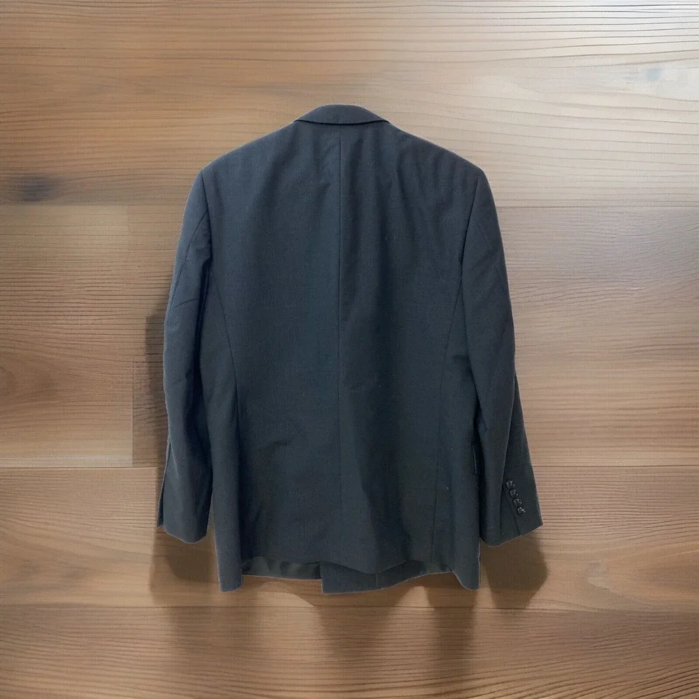 Men's Suit Jacket Jones NY Size 40 Blazer‎ Black 100% Wool Formal